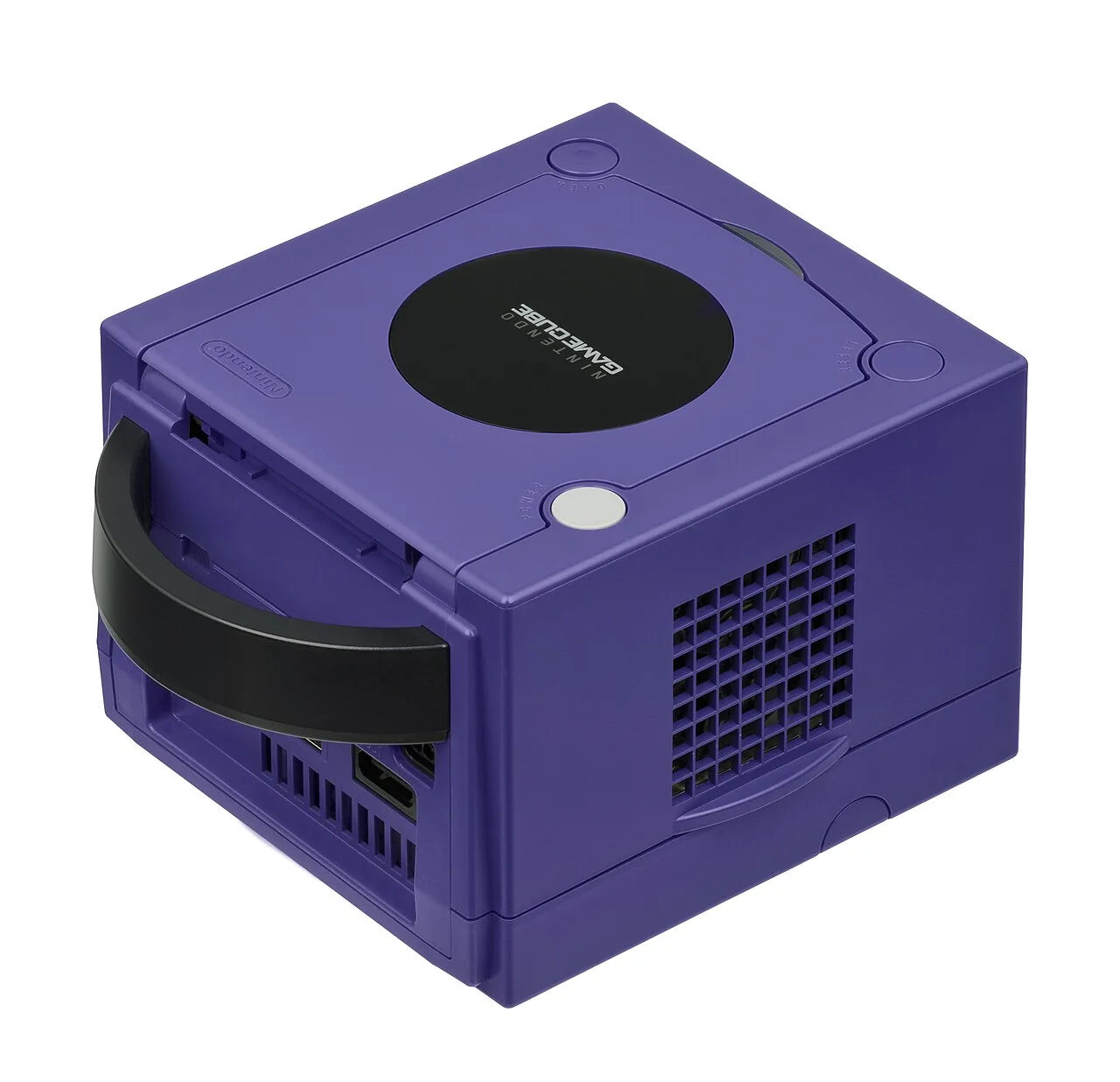Achterkant van een GameCube met Digital AV Out en Analog AV Out