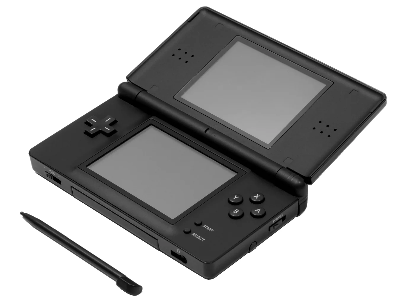 Witte Nintendo DS Lite met stylus naast de console