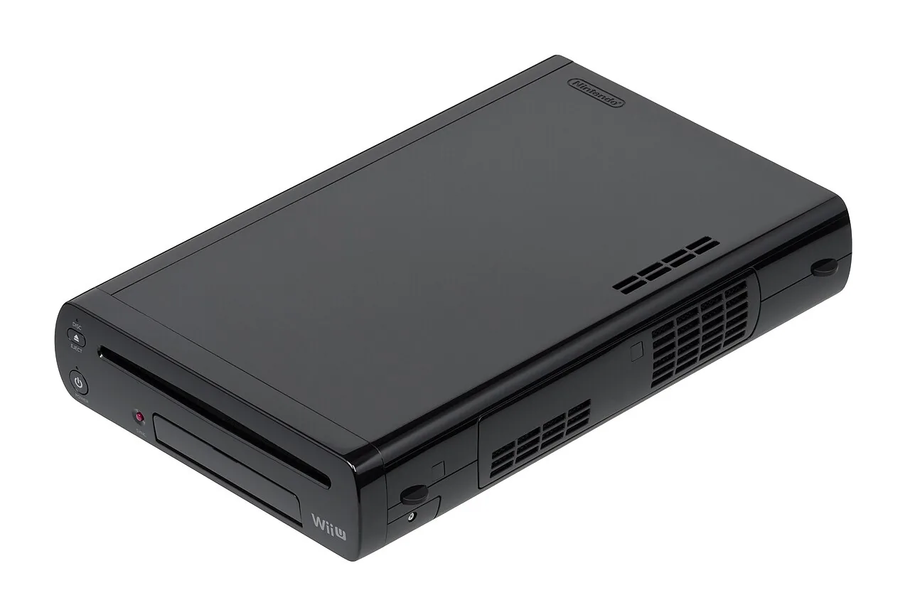 Zwarte Nintendo Wii U-console zonder GamePad in beeld