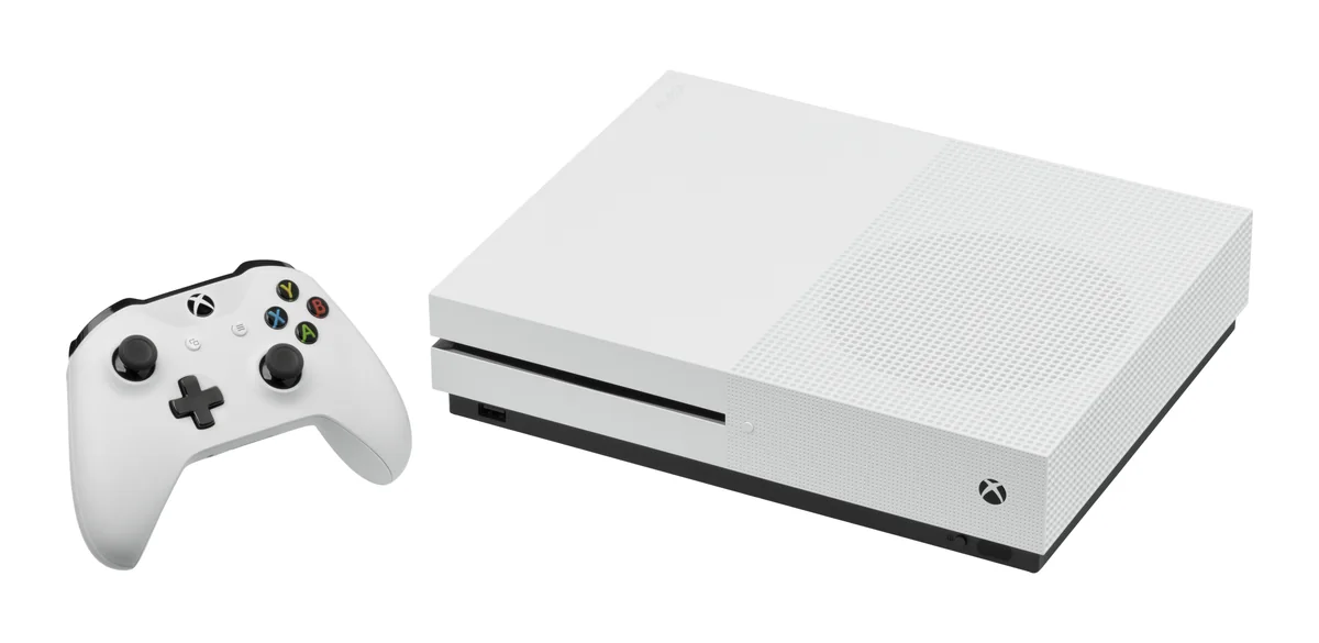 Witte Xbox One S met discdrive en controller